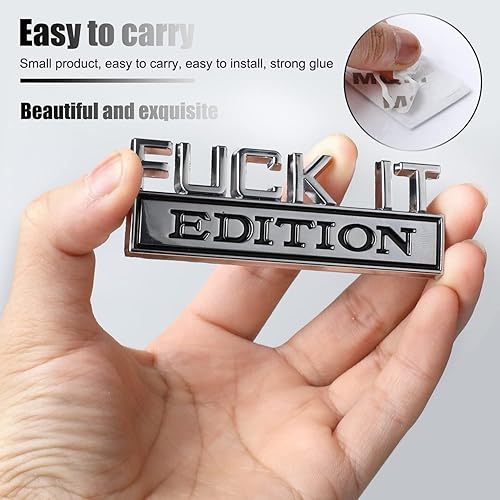 Miniatura 10 de Fuck IT Edition Emblema para automóvil, emblemas exteriores de automóvil, calcomanía 3D, calcomanía 3D para guardabarros con adhesivo 3M, apto para