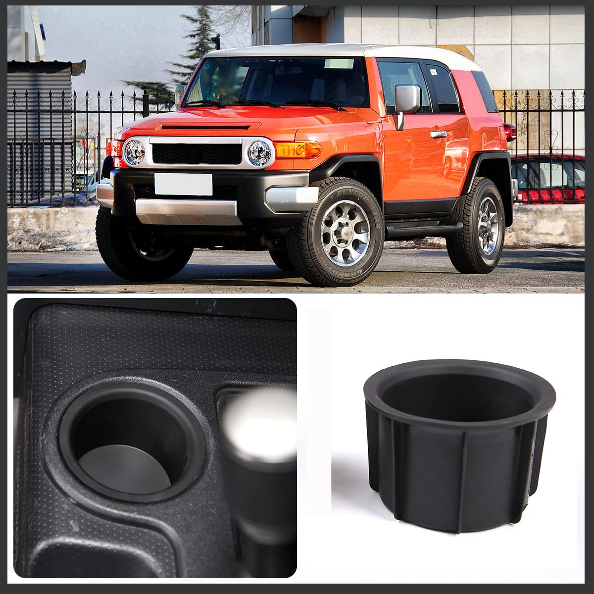 Fit for Toyota FJ Cruiser 2007-2021 Gear Shift Console Cup Holder Sub Assembly, Cup Holder Inserts Replacement Storage Cup Holder, (1PCS)