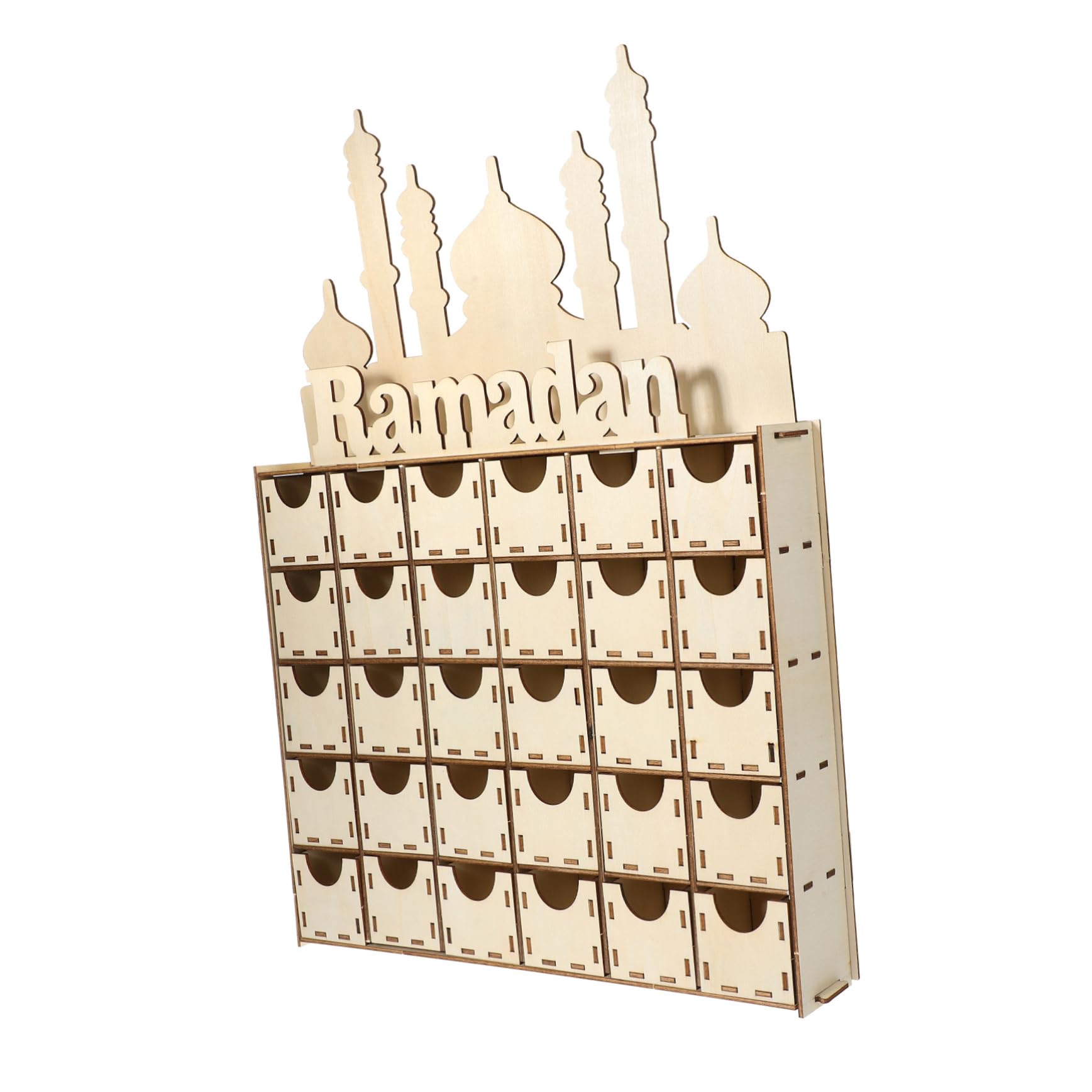 Alipis 2 Stück Holz Adventskalender Ramadan Countdown Kalender Diy Holzdeko Ramadan Tischdekoration Langlebiges Holzornament Geschenkidee für Familie und Freunde