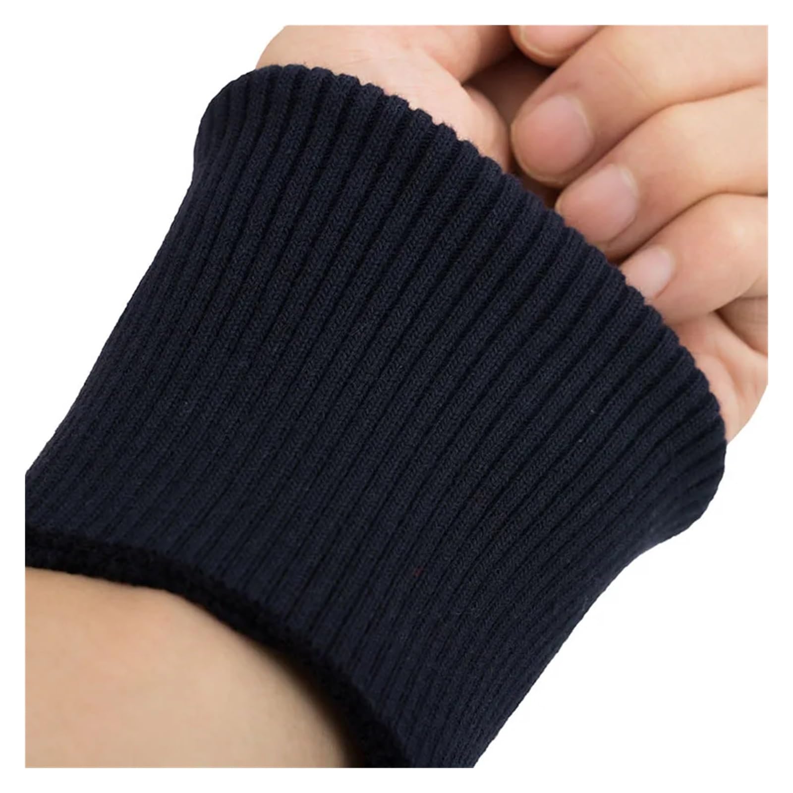 Rekbaar gebreid ribmanchetpaar, trim kleding, jas, jas katoen rekbaar dikke manchetten 1 paar 9 cm breedte (kleur: romig wit