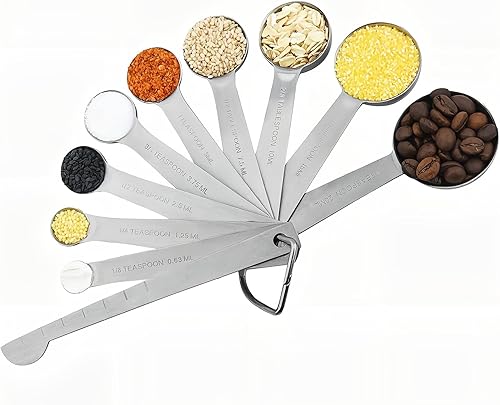 Miniatura 1 de Smithcraft - Juego de cucharas medidoras de acero inoxidable, resistentes, sólidas herramientas de medición