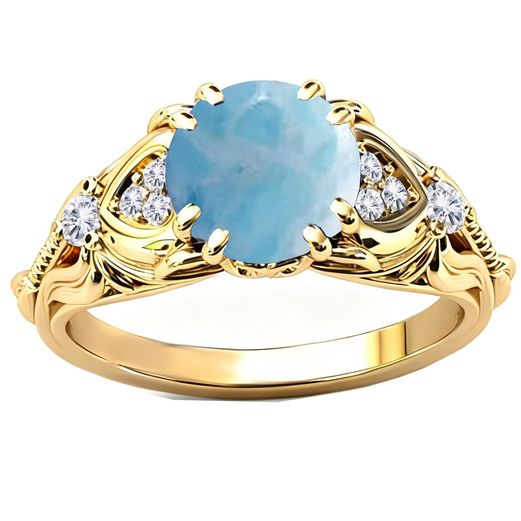 Gemstone Vintage Rings for Women s925 Sterling Silver Round Cut 1.0 Carat Gemstone with Moissanite Promise Engagement Anniversary Ring for Her