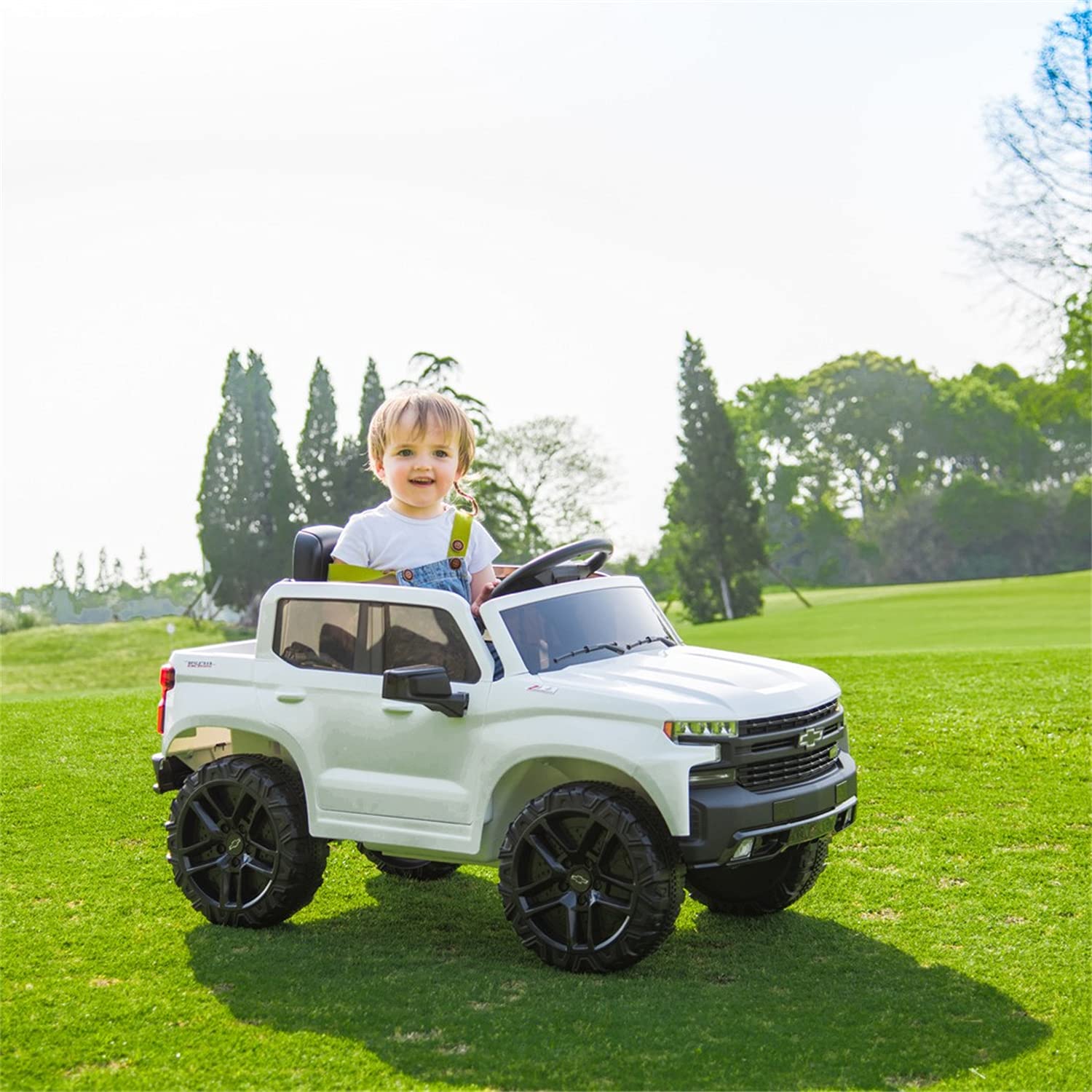 Little Brown Box 12V Licenced Chevy Silverado Ride On Truck for Kids to