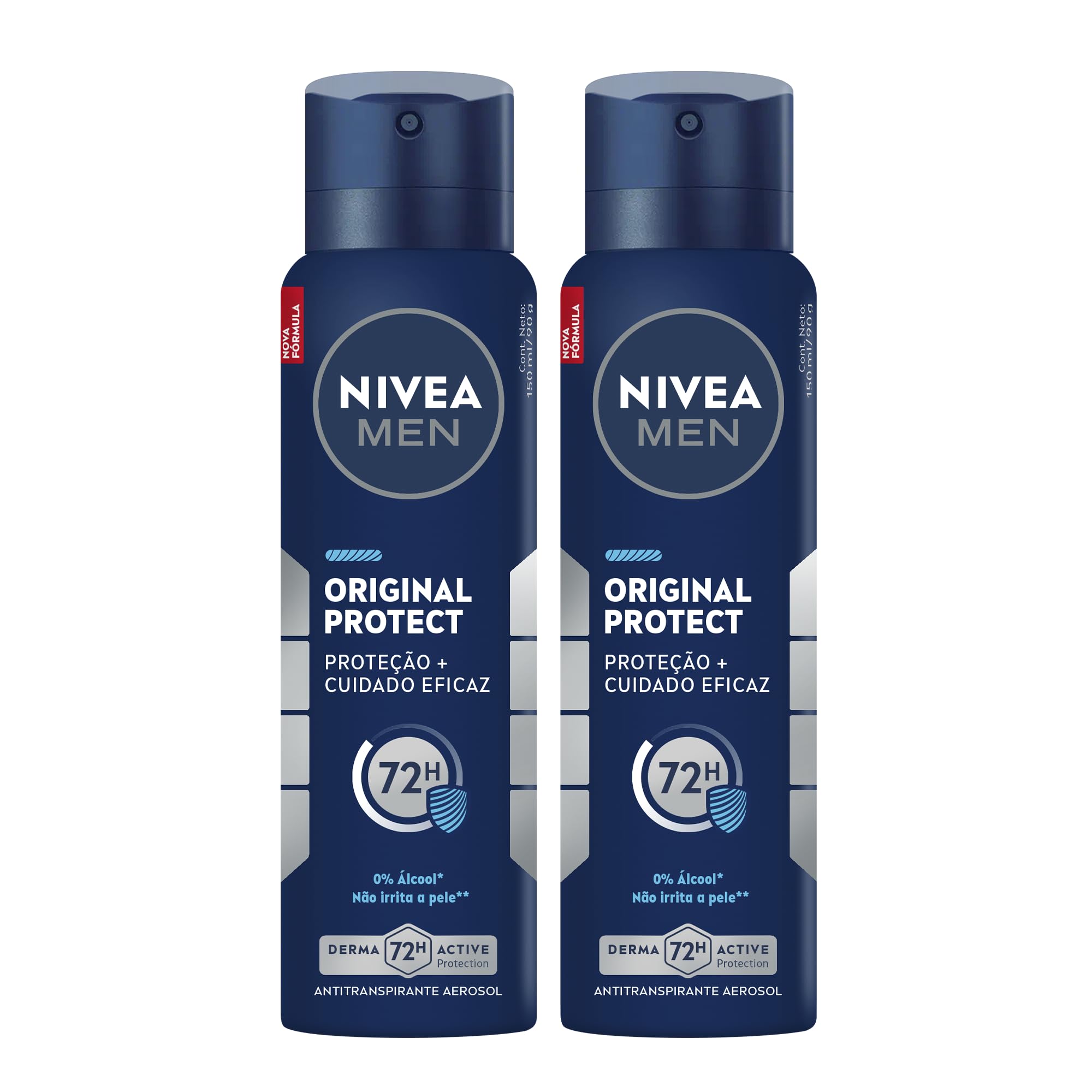 NIVEA MEN Kit Desodorante Antitranspirante Aerossol Original Protect 48h 150ml (2 unidades)