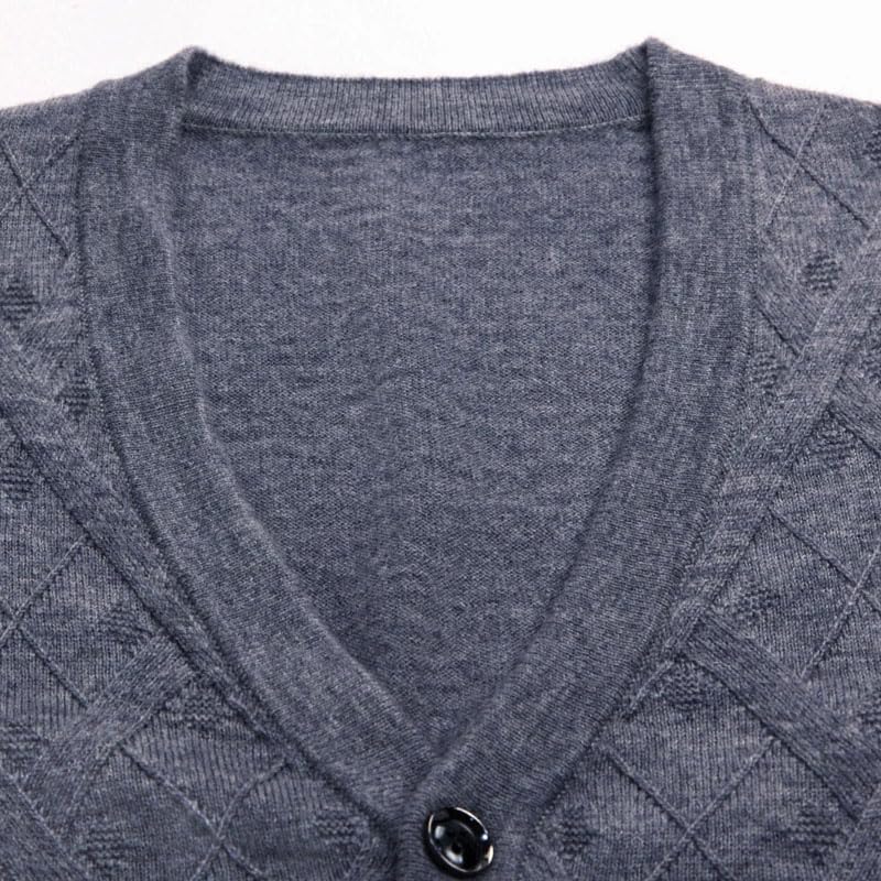 Men Knit Vest Sleeveless Cardigan Sweater Buttons Down V Neck Casual Office Sweater2