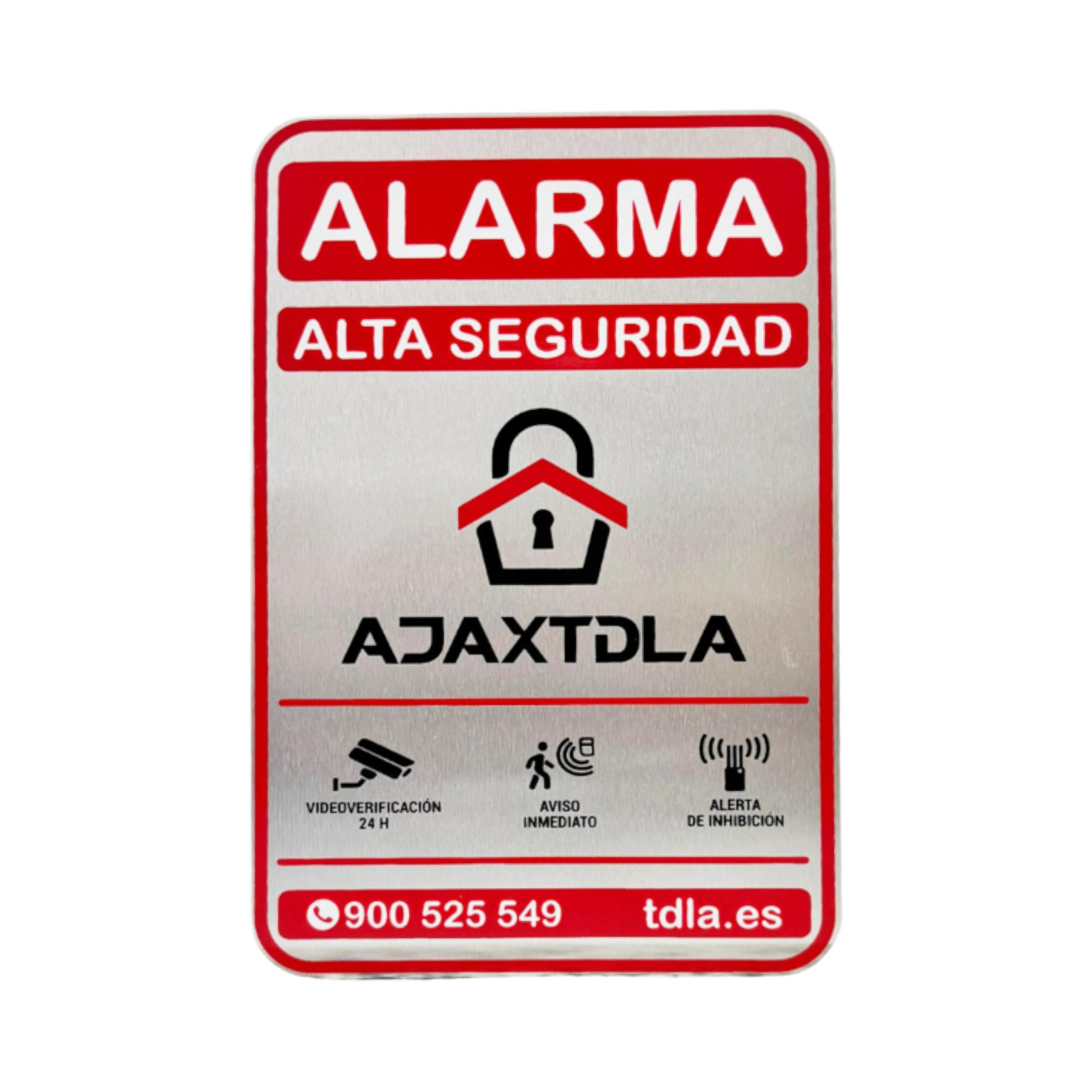 Cartel alarma. NO PARECE REAL, LO ES. Cartel Zona Videovigilada - Señal Aviso Policia - Carteles Disuasorios - Interior Y Exterior - Placa alarmas videovigilancia 28X21CM (ROJO, 14x9)