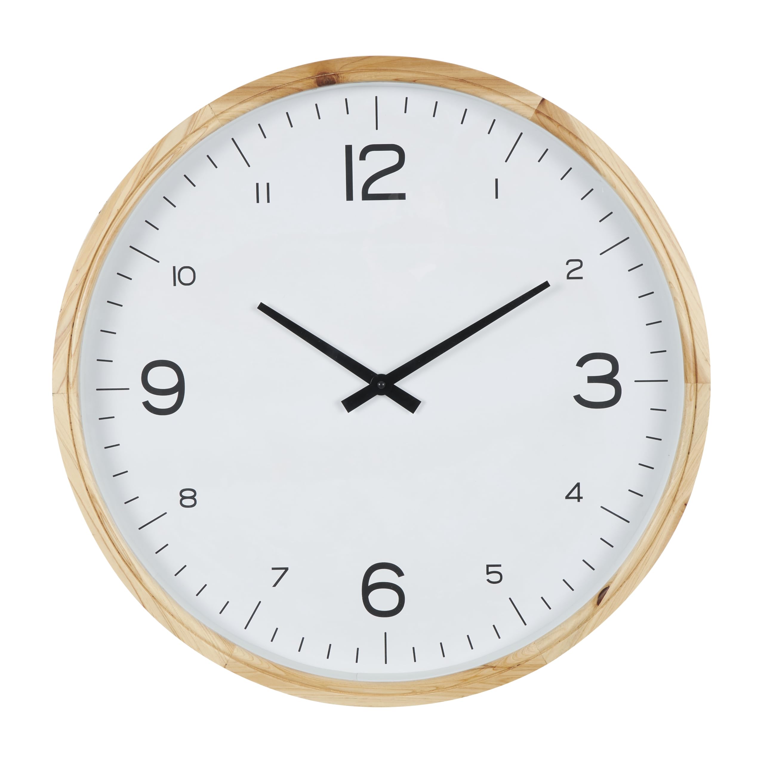 Similar Deco 79 Wood Wall Clock with White Backing, 23" x 3" x 23", Light Brown