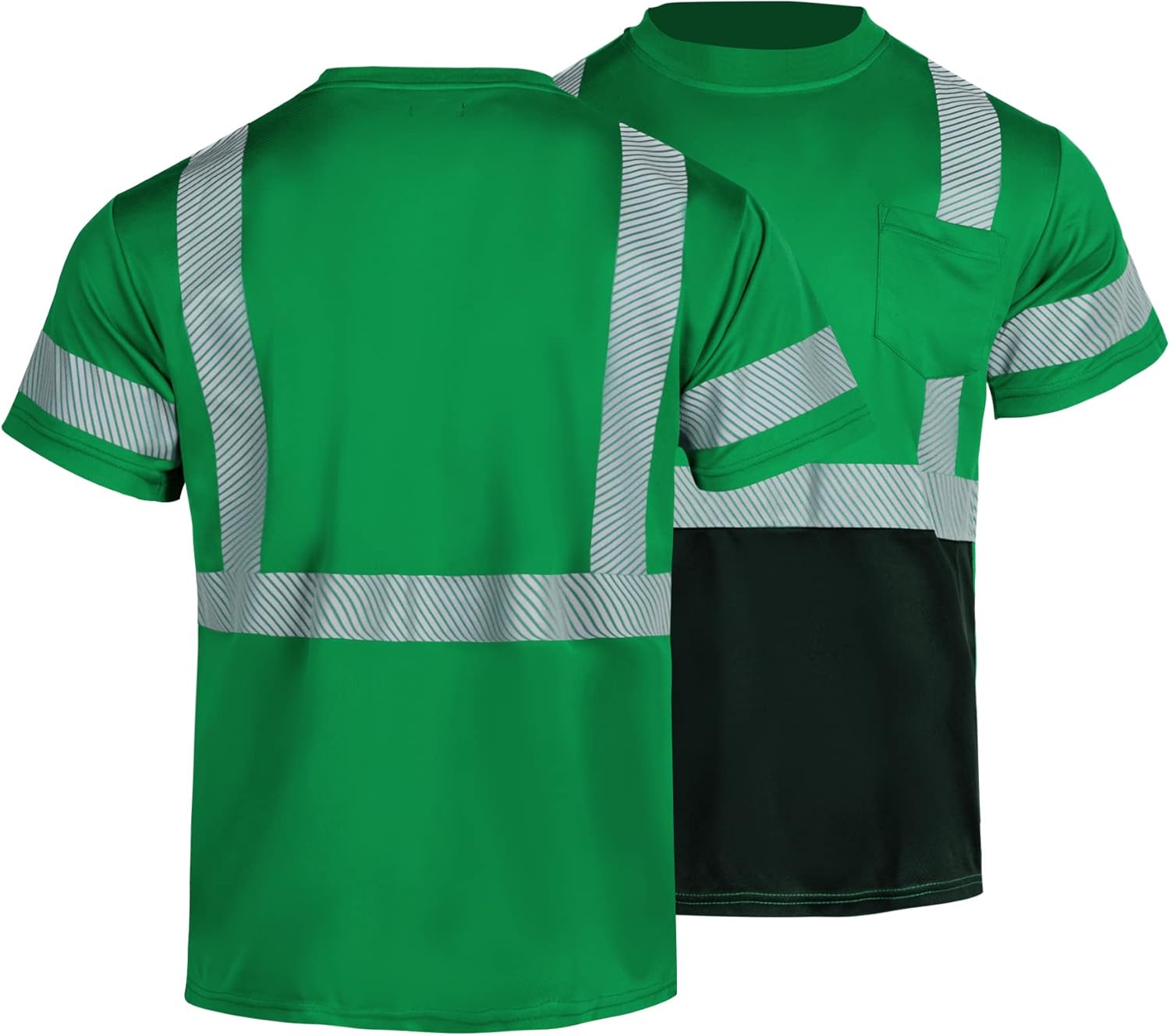 FONIRRA Hi Vis Safety T Shirt for Men Reflective High Visibility Short Sleeves Work Shirt with Black Bottom - Image 2