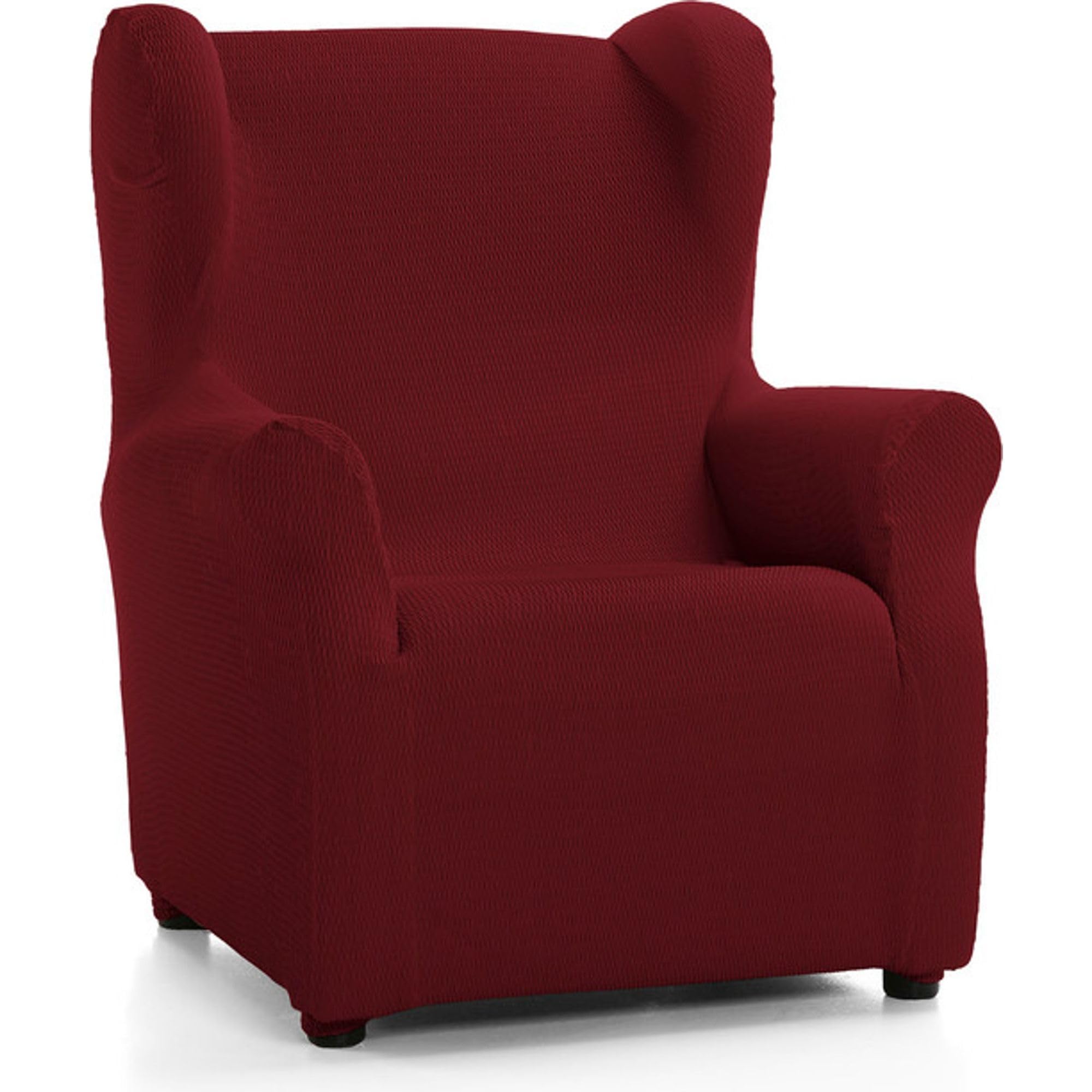 ECOMMERC3 Wingback Chair Cover, Padded and Super Adjustable, Elastic, Bordeaux, 100% Made in Spain