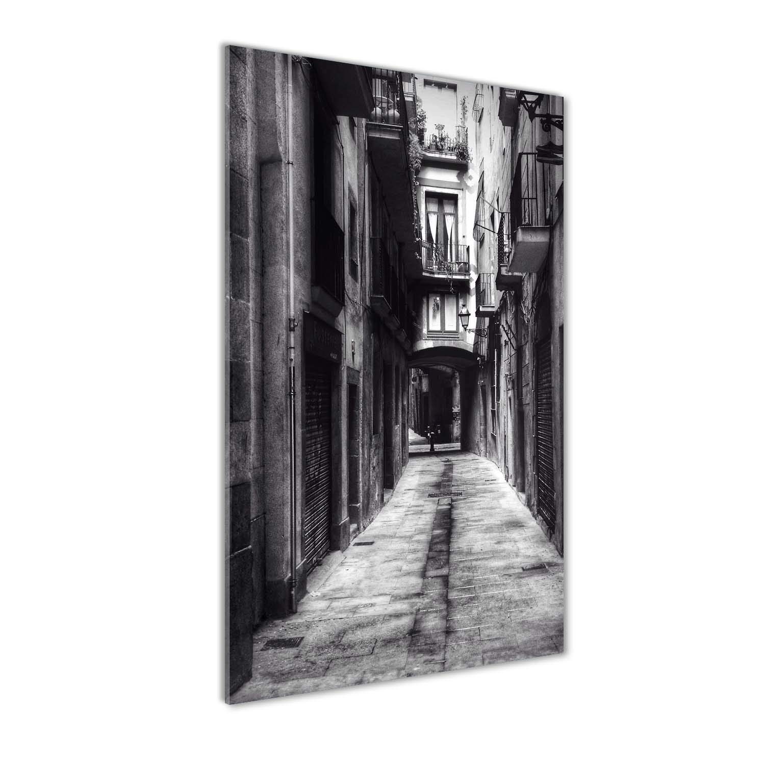 Tableau en verre trempé 70x140cm panorama de Barcelone pour salon