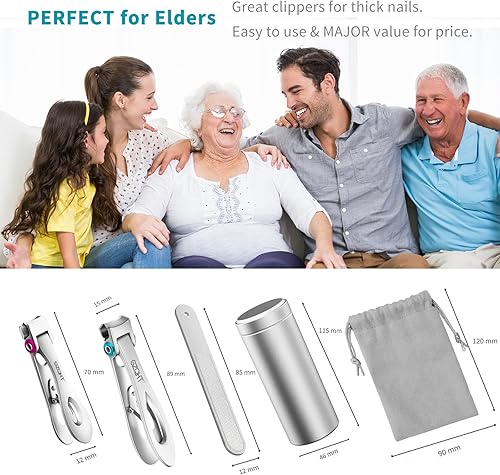 Miniatura 7 de SZQHT Cortaúñas extra ancha con apertura de mandíbula para cortar uñas gruesas para cortaúñas encarnadas y juego de manicura de uñas, kit de