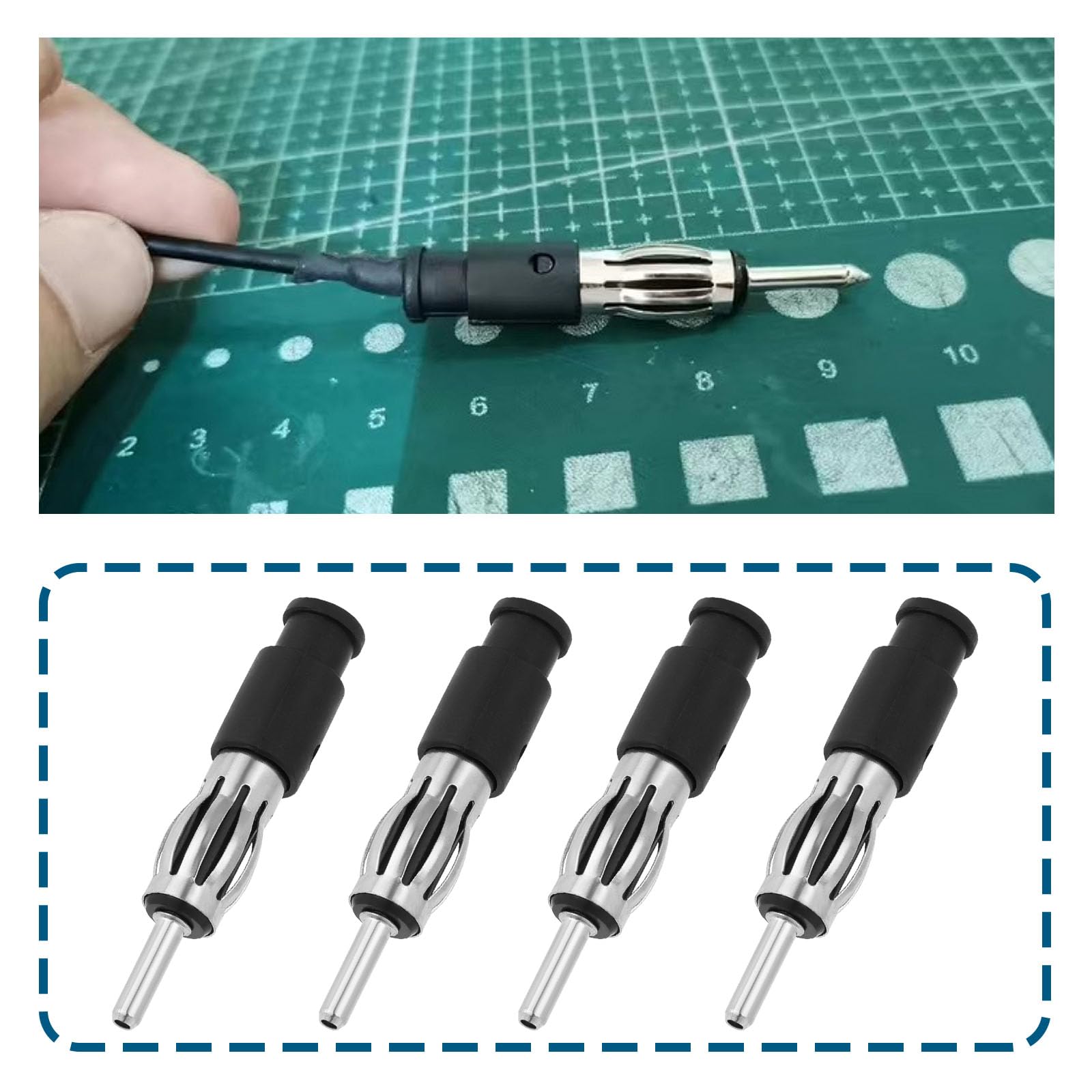 VGOL 5Sets Din Car Stereo Radio Male Plug Fits Most Types Of Older Car Radio Aerial Socket Antenna Connector Antenna Ports DIN Plug - Image 4