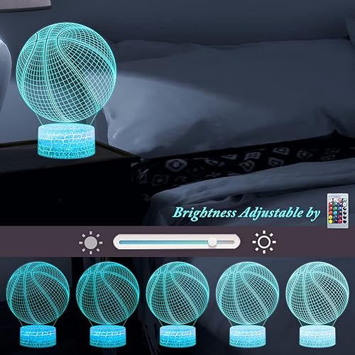 Miniatura 4 de Luz nocturna de baloncesto, lámpara de ilusión LED 3D con control remoto y cable USB, luces intercambiables de 16 colores, el mejor regalo de