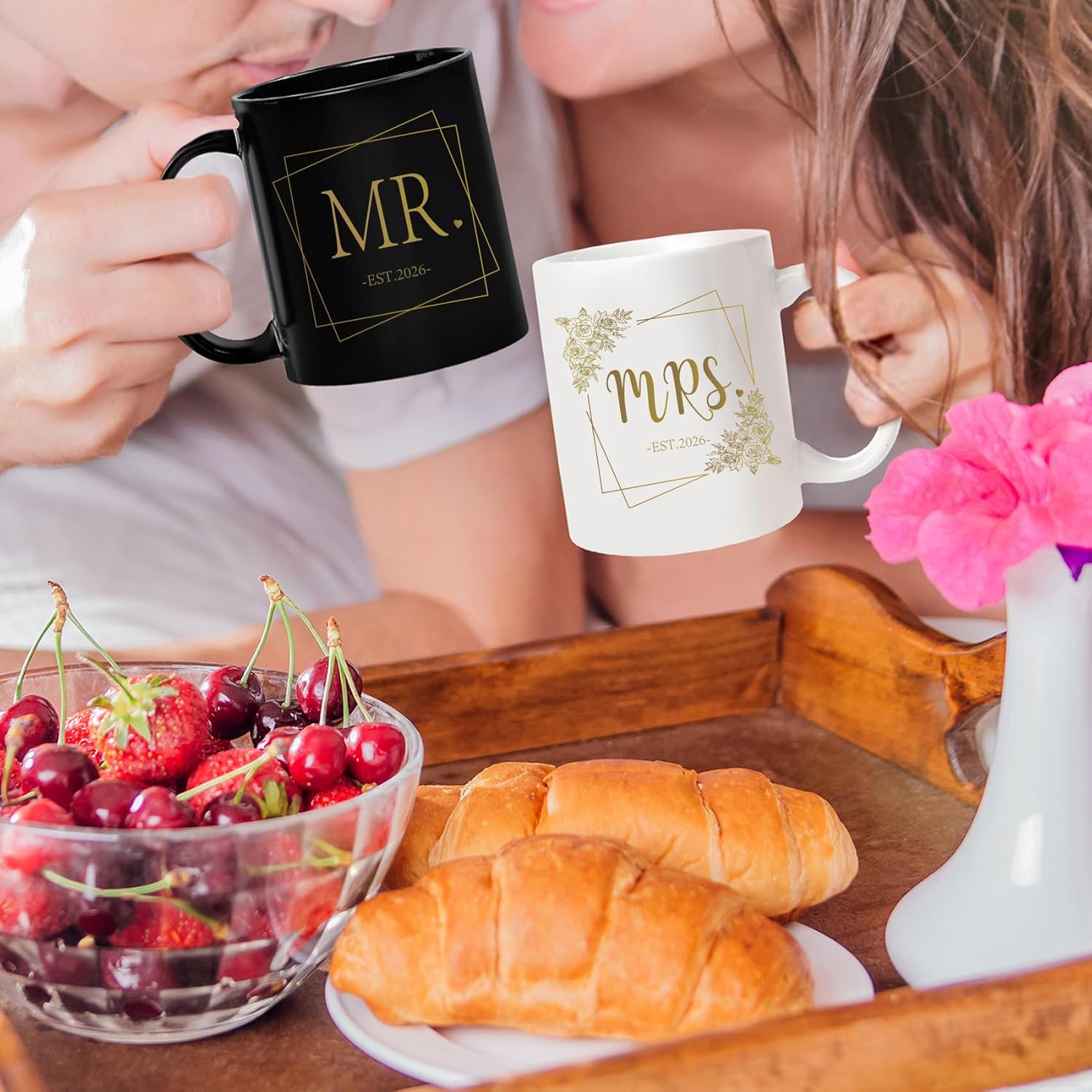 Mr and Mrs Coffee Mugs Set, Wedding Gift Sets, Engagement Gifts, Ceramic Coffee Mug for the Couple, Ideal Gift for Engagement, Anniversary, Bride and Groom 2-Piece Set (MR & MRS) -41 - Image 3