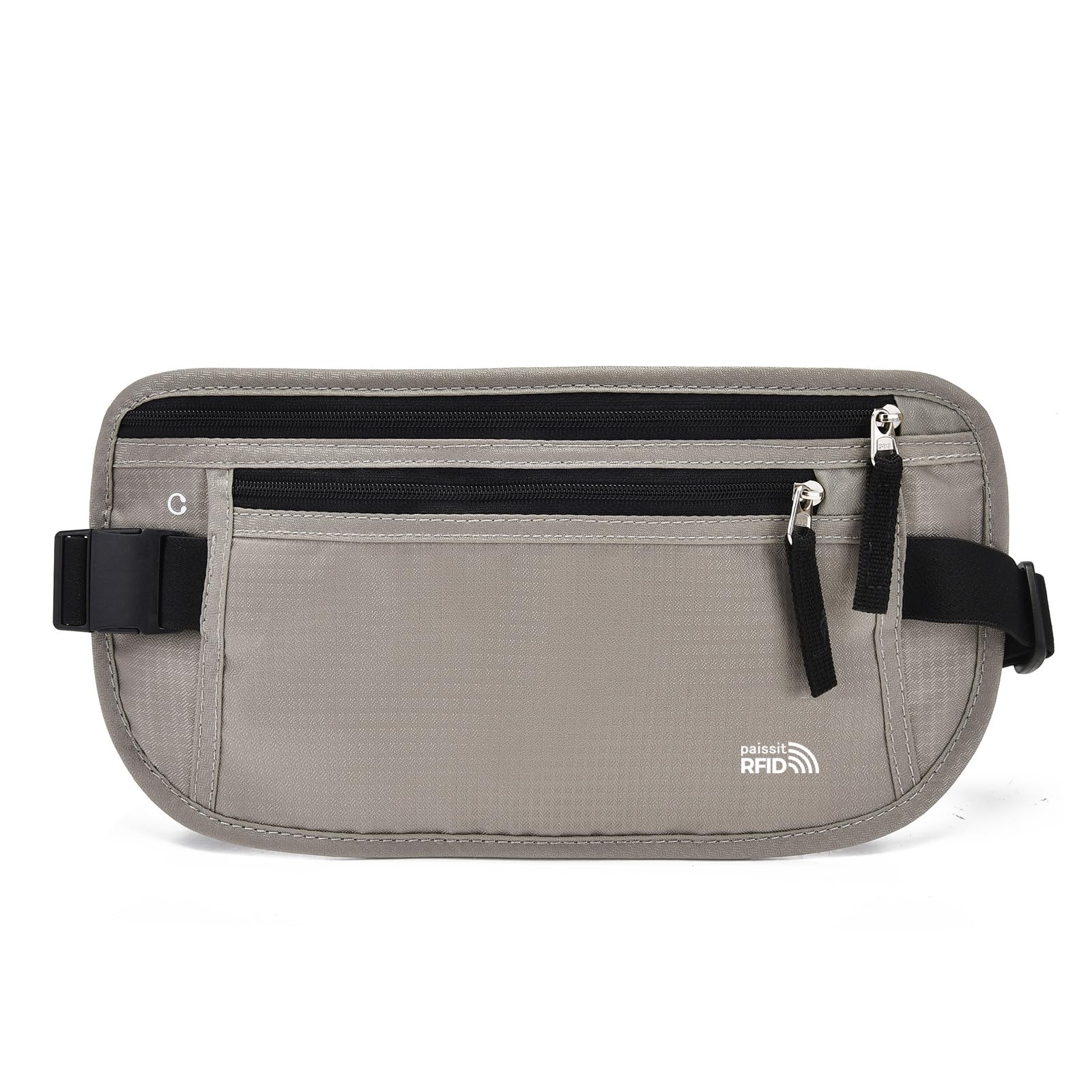 Unisex Money Belt For Men and Women, Slim Passport Holder RFID Blocking Travel Essentials Pouch with Adjustable Strap Small Waist Pouch for Workout