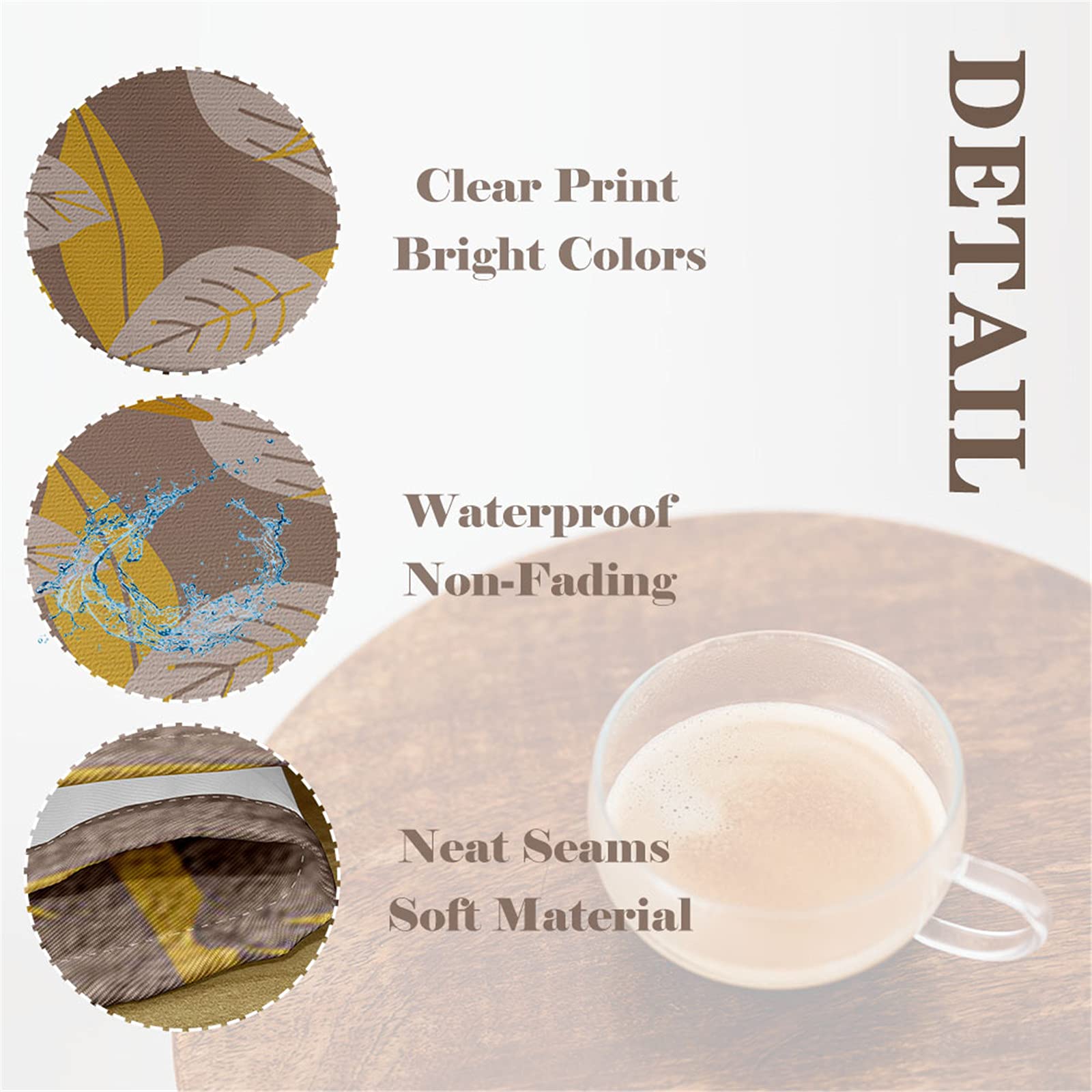 Highdi Nappe Ronde Anti Tache Impermeable, Bohême Nappe De Table De Décoration Pour Cuisine Picnic Party Jardin Table Protection Tables Pour Restaurants (Fleurs Rétro,Diamètre 120cm