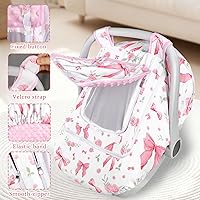 Vista 4 de Funda de asiento de automóvil para bebé y niña, con doble cremallera, con malla transpirable, toldo de protección universal y cálida, ajuste cómodo