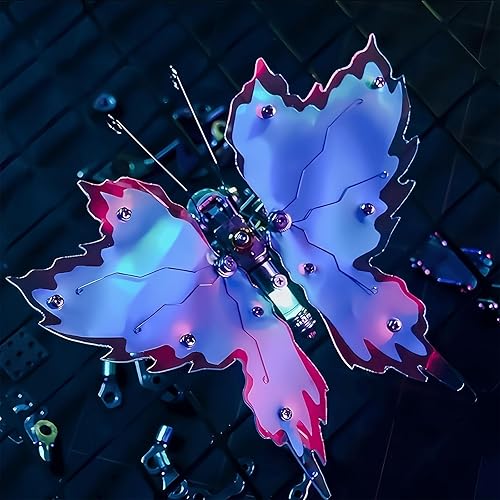 Rompecabezas de metal 3D para adultos, Conjunto de modelo de metal de mariposa punk, Rompecabezas de metal 3D bloques de construcción mecánicos de