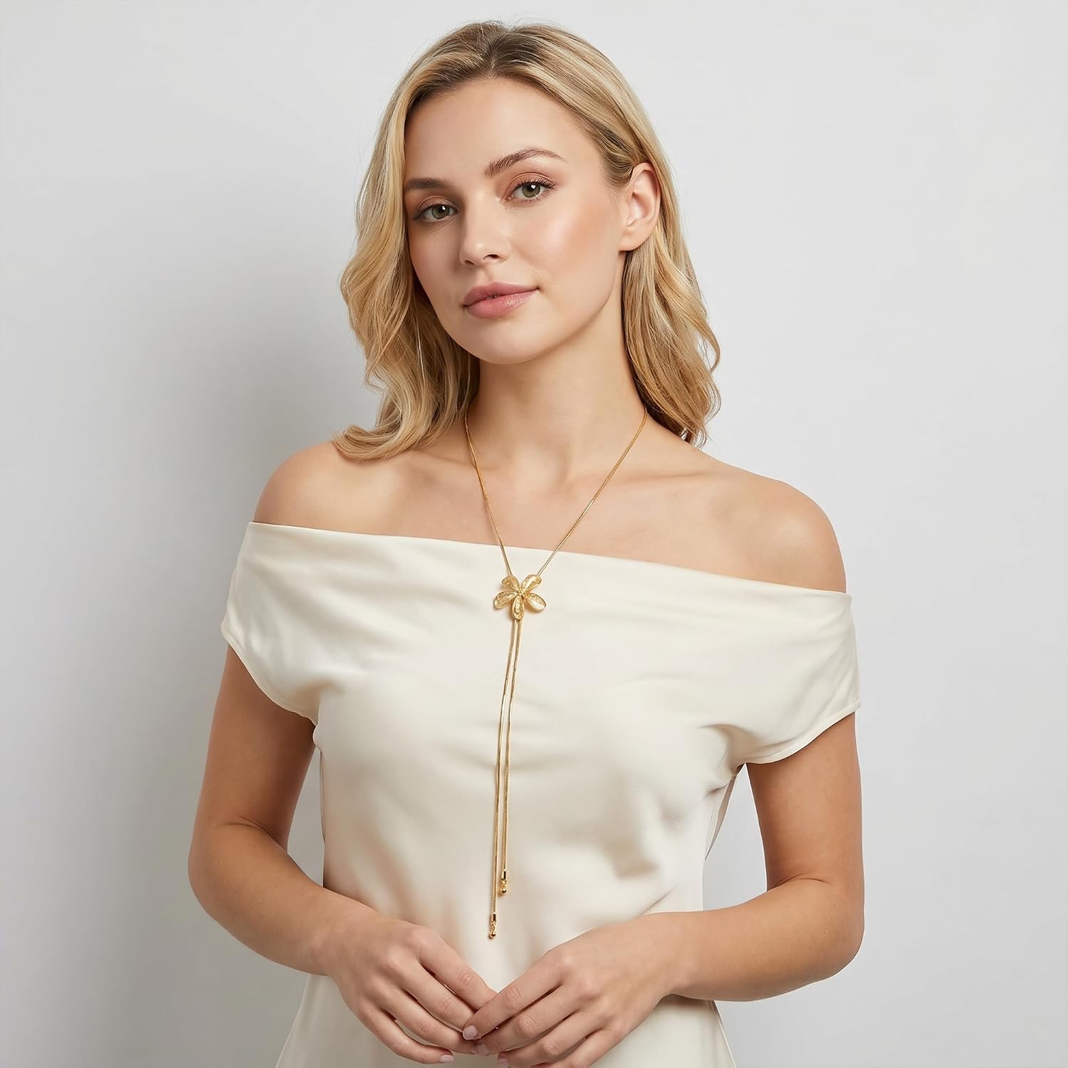MUYAN Dainty Long Necklace Lariat Necklace for Women Fashion Jewelry