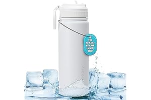 White Water Bottle with Straw