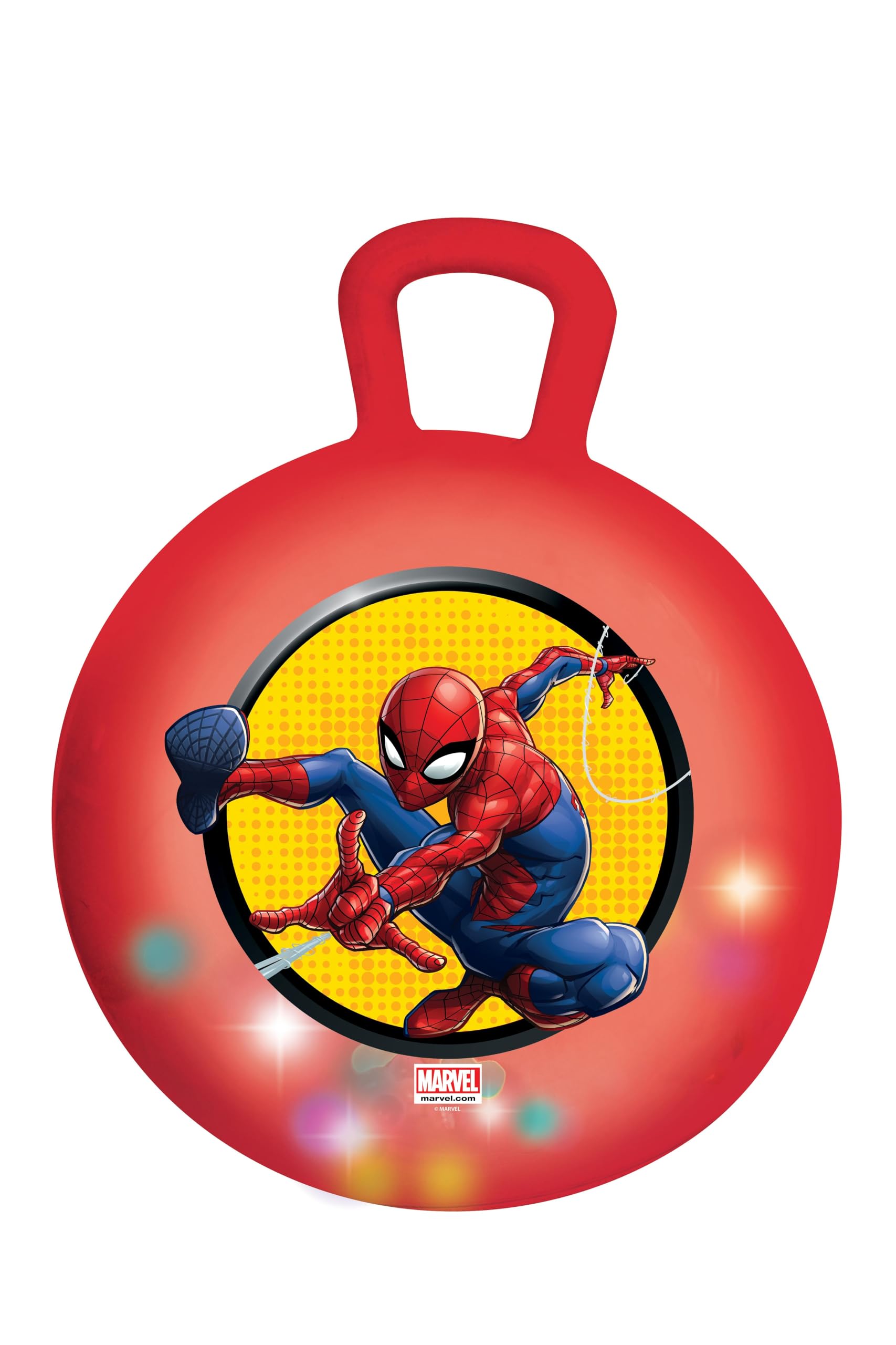 Lexibook, Spider-Man, Palla Saltellante Gonfiabile, Pompa Manuale Inclusa, Plastica Sicura e Resistente, Rosso, BG040SPLXB