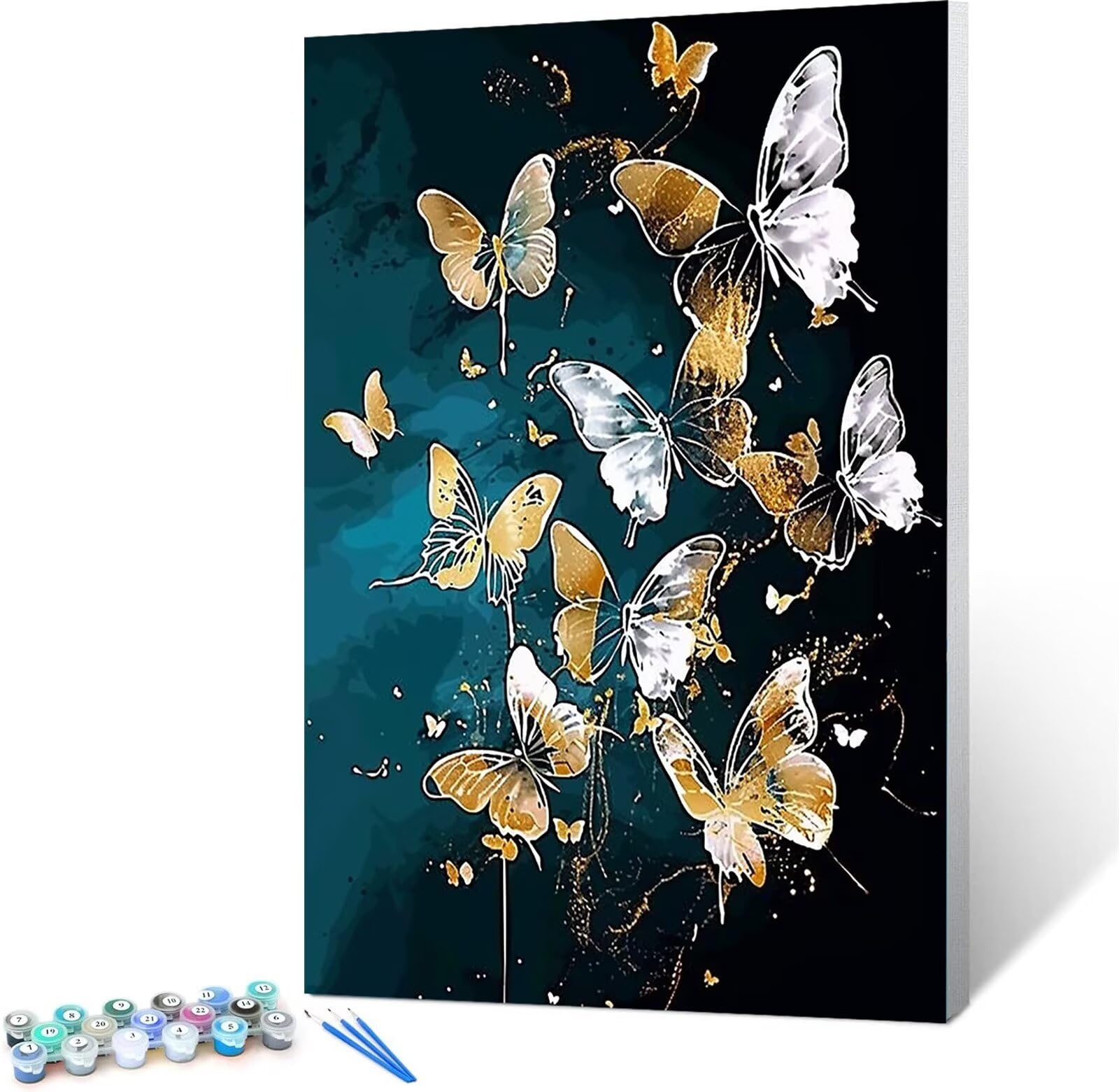 Peepezo Malen Nach Zahlen für Kinder, Erwachsene und Anfänger, DIY Schmetterlinge Malen Nach Zahlen für Mädchen und Jungen, Aufregung Zentimeter, Ohne Rahmen - Kinder ab 6 Jahren 60x80cm (mit Rahmen)