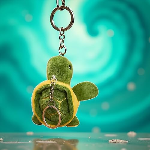 Miniatura 1 de Galepromot Mini animal de peluche de tortuga verde, lindo llavero de tortuga marina de peluche con colgante de muñeca de peluche de dibujos