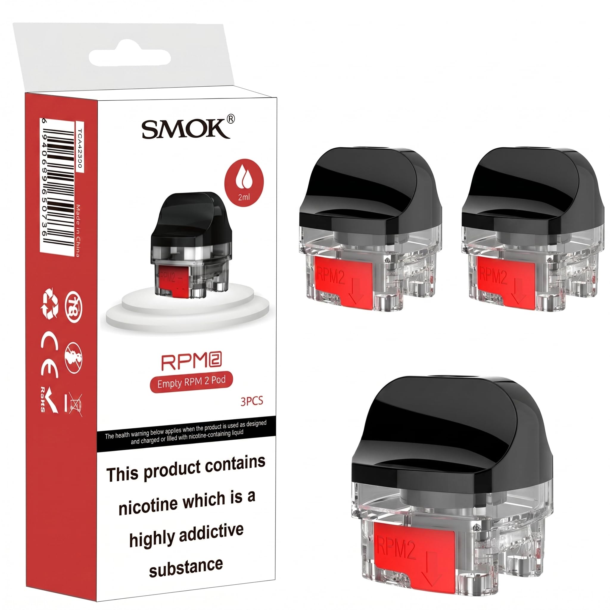 SMOK RPM 2 Refillable Empty Pods [Pack 3] No Nicotine