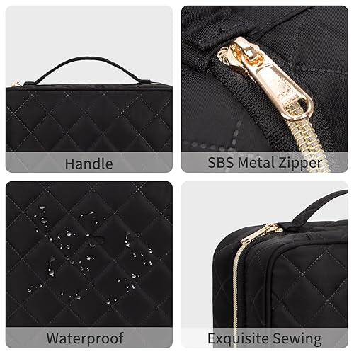 Miniatura 6 de CUBETASTIC Neceser de viaje, bolsa de maquillaje para mujer, bolsa de viaje portátil resistente al agua pequeña para artículos de tocador y