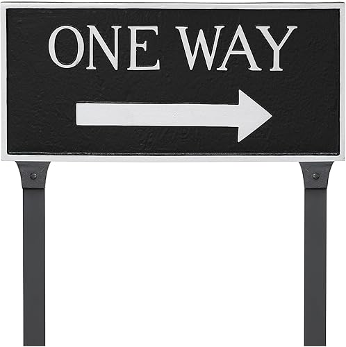 Miniatura 4 de Placa de metal fundido con flecha - Letrero unidireccional con flecha - Letrero de pared o césped - Resistente a los rayos UV - Revestimiento en