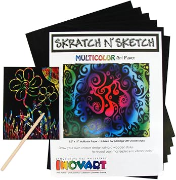 INOVART 1103 Skratch n Sketch Multicolor Scratch Paper