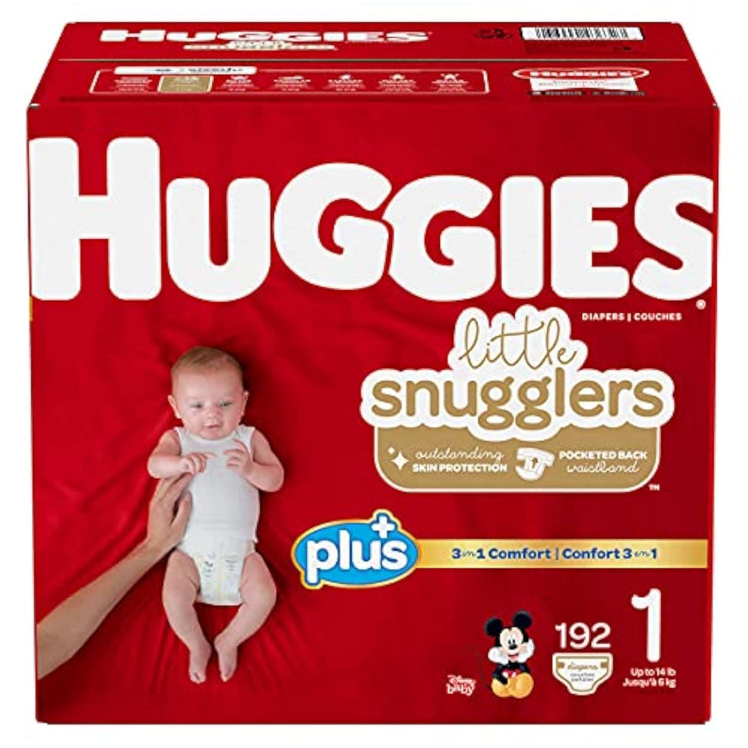 Little Snugglers Plus Diapers Size 1, (192 Count)