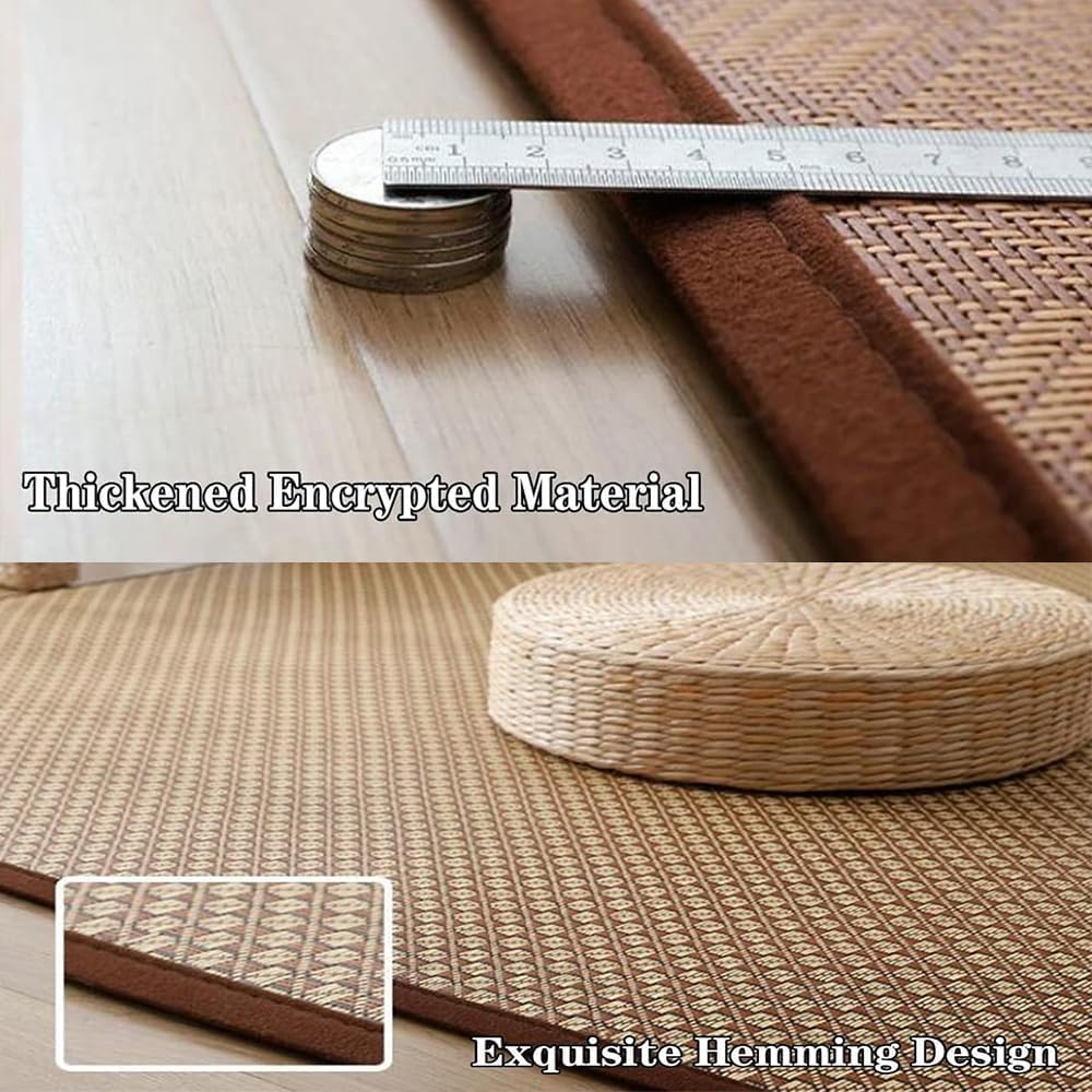 Tatami - Tapis de sol antidérapant et respirant pour salon et chambre à coucher - Tapis de couchage estival pliable et tapis de jeu pour ramper