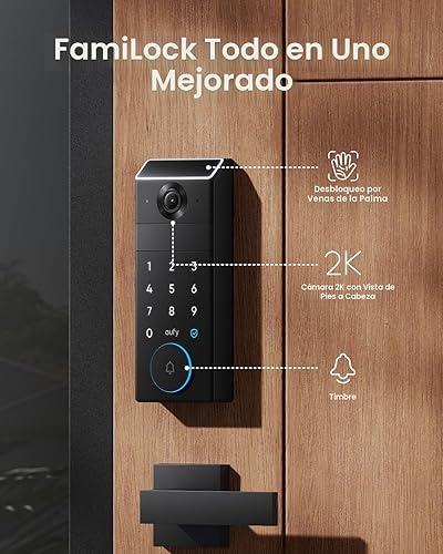 Miniatura 9 de eufy FamiLock S3 Max - Cerradura inteligente con reconocimiento de vena de palma, cerradura de puerta de entrada sin llave para puerta delantera,