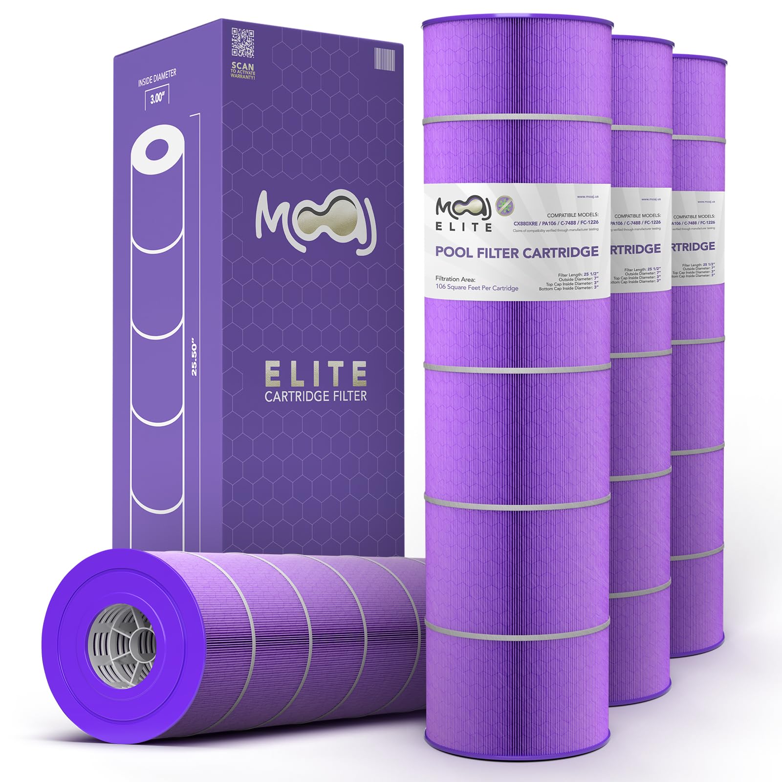 View 1 of ***ONLY 1*** MOAJ Elite Pool Filter Cartridge 4-Pack