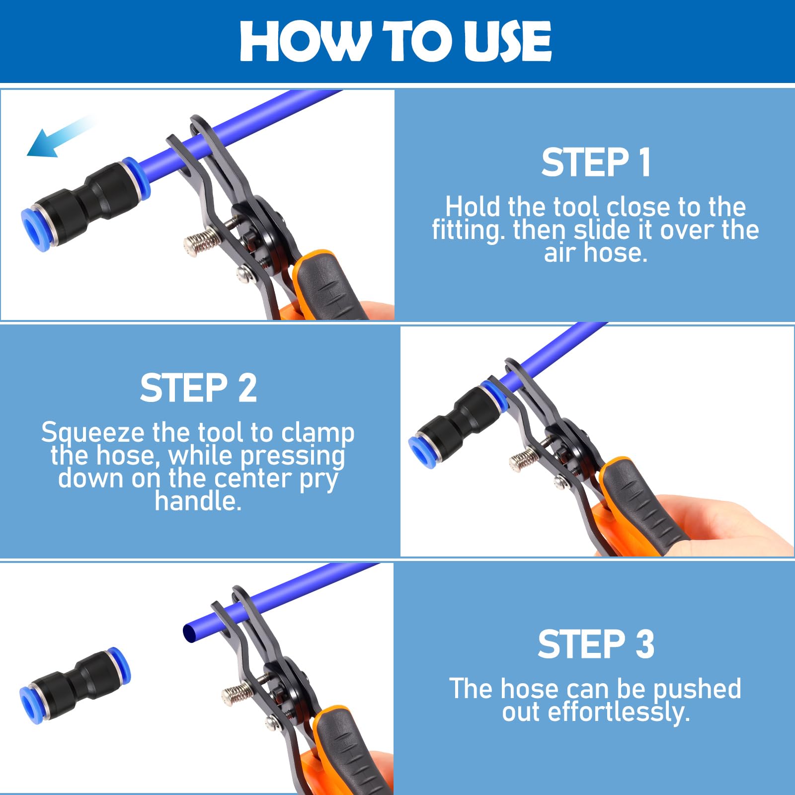 Air Line Removal Tool Pliers, Push to Connect Fittings Disconnect Tool for Air Hose, Quick Connect Pneumatic Fitting Release Plier for Automotive & Industrial Use (1/4" & 5/16" (6mm, 8mm)) — Amazon image 5