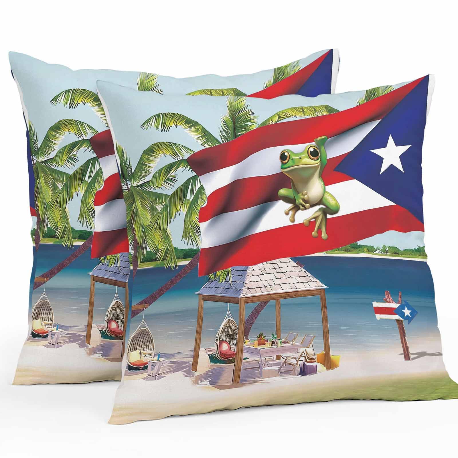 Liajuuhlgas Outdoor Waterproof Throw Pillow Covers 20"x12" Set of 2, Decorative Garden Pillowcase with Zipper Cushion Case for Patio Couch Tent