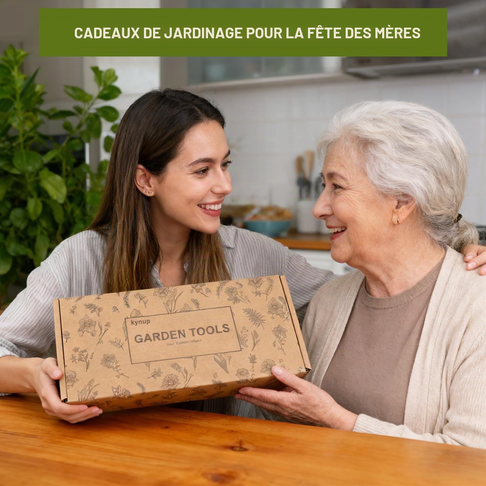 Kynup Kit de Jardinage 9 Pièces, Ensemble Outils de Jardin en Acier Inoxydable avec Manches en Bois Ergonomiques - Idéal pour la Plantation, Désherbage et Rempotage, Cadeau Pratique pour Jardiniers