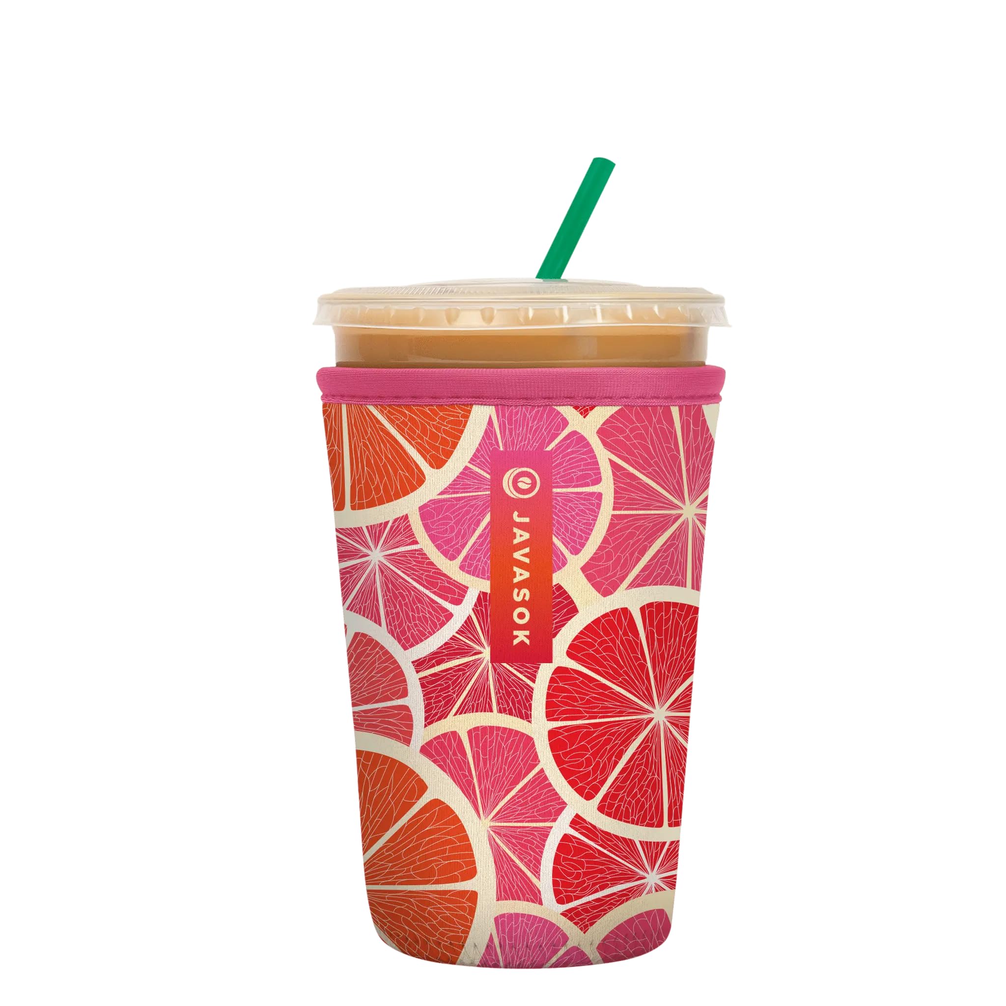 Sok It JavaSok Iced Coffee &amp; Cold Soda Insulated Neoprene Cup Sleeve (Sunshine Slices, Medium: 22-28oz)