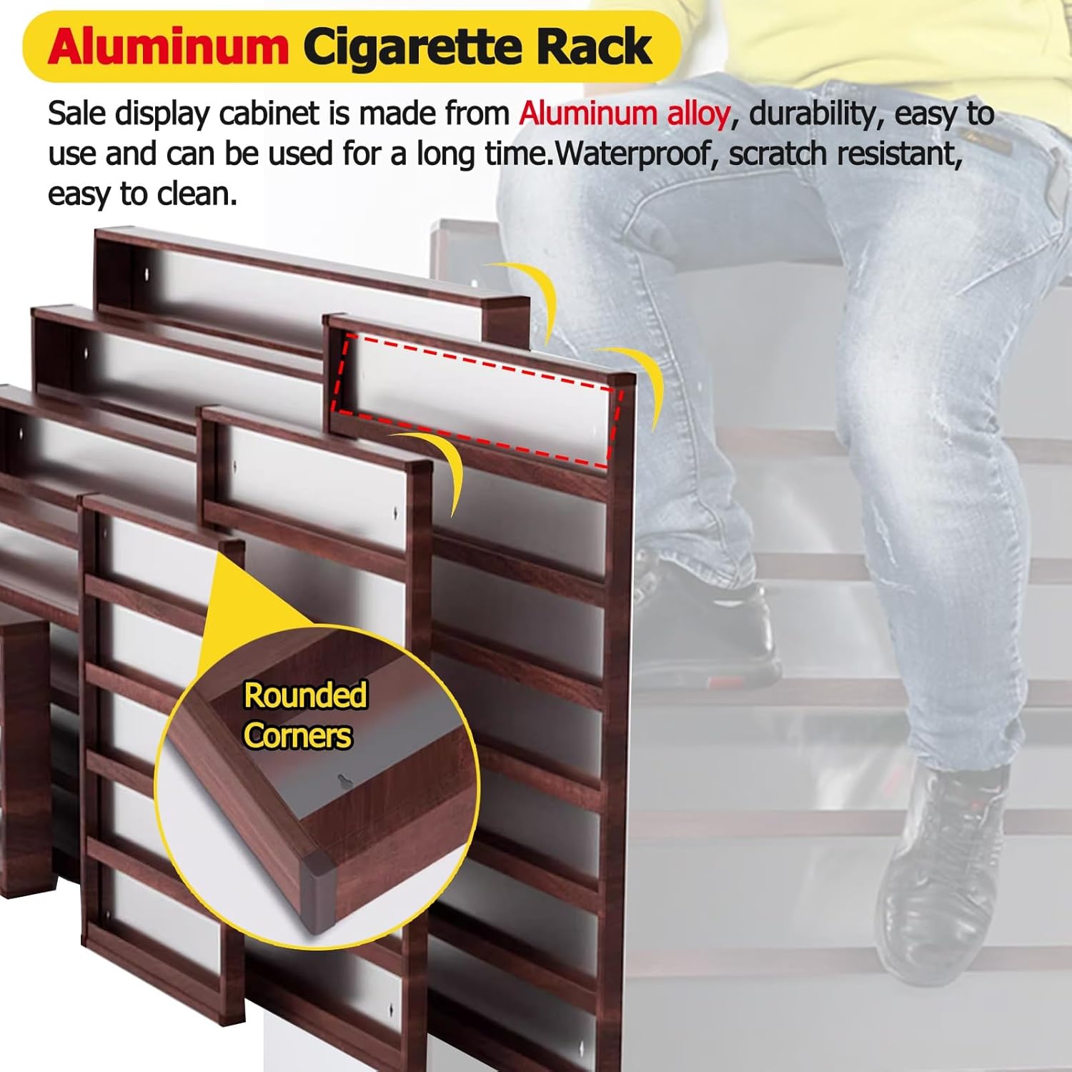 Multi-Tier Commercial Cigarette Case Holder - Vertical Tobacco Display Rack & Matchbook Case, Wall & Countertop Shelves for Bars & Supermarkets (Size: 50x70cm / 19.