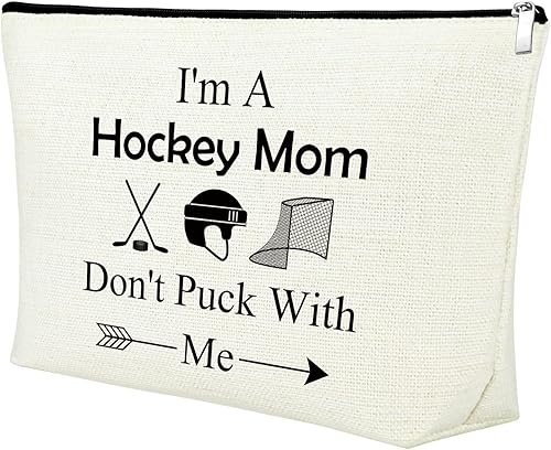 Bolsa de cosméticos para jugador de hockey bolsa de maquillaje de hockey regalos de hockey para mamá jugadores de hockey regalos de inspiración