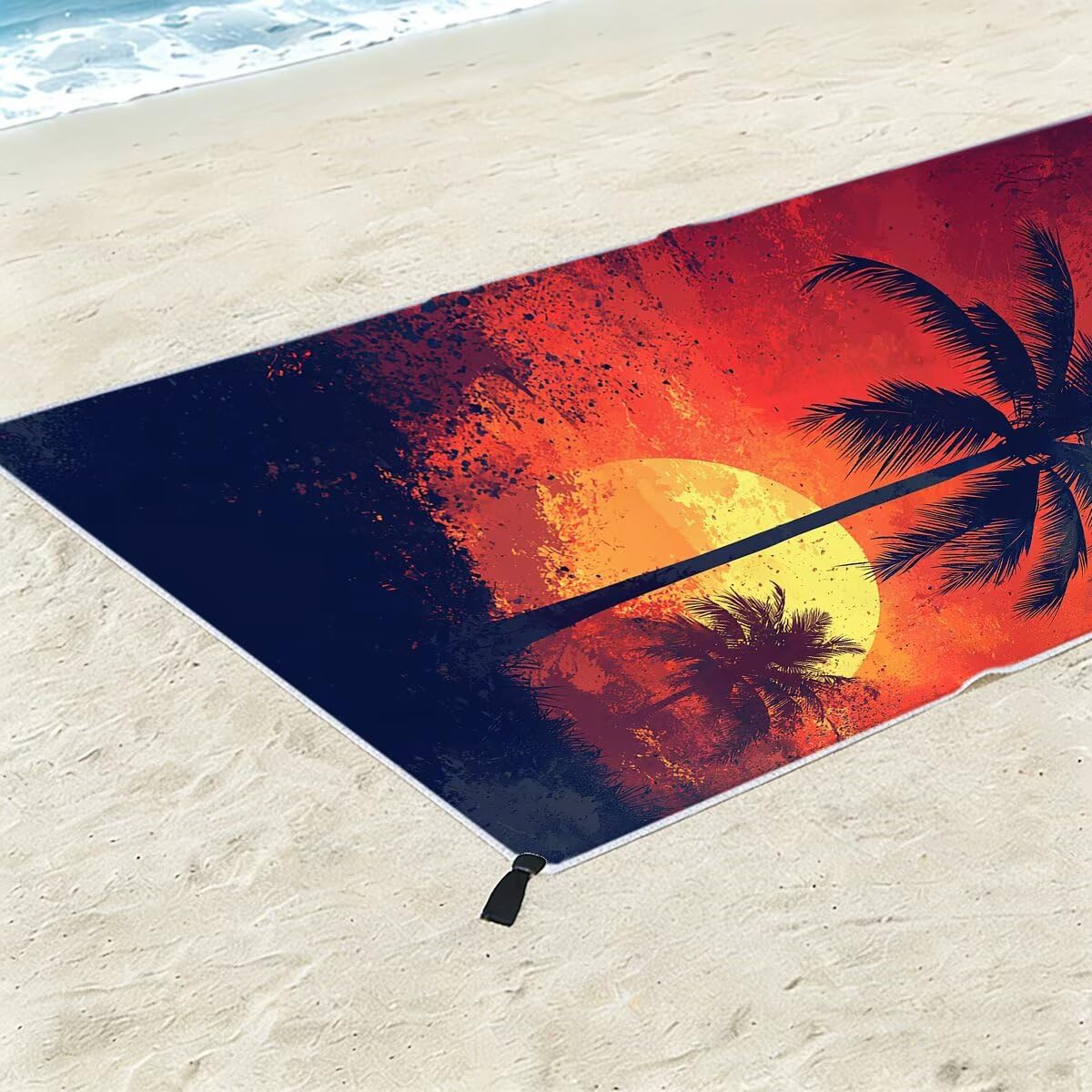 Telo Mare Microfibra, Telo Mare Grande 90x200cm 2 Pezzi, Asciugamano Palestra Donna Asciugatura Rapida, Antisabbia Asciugamano Microfibra, Leggero Asciugamani Palestra per Regalo (Paesaggio) -4220