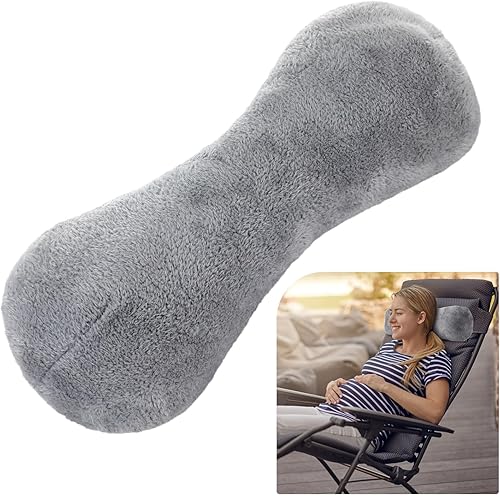 1 almohada de cuello para reposacabezas reclinable, almohada en forma de hueso, felpa con correa ajustable, soporte para el cuello y alivio del