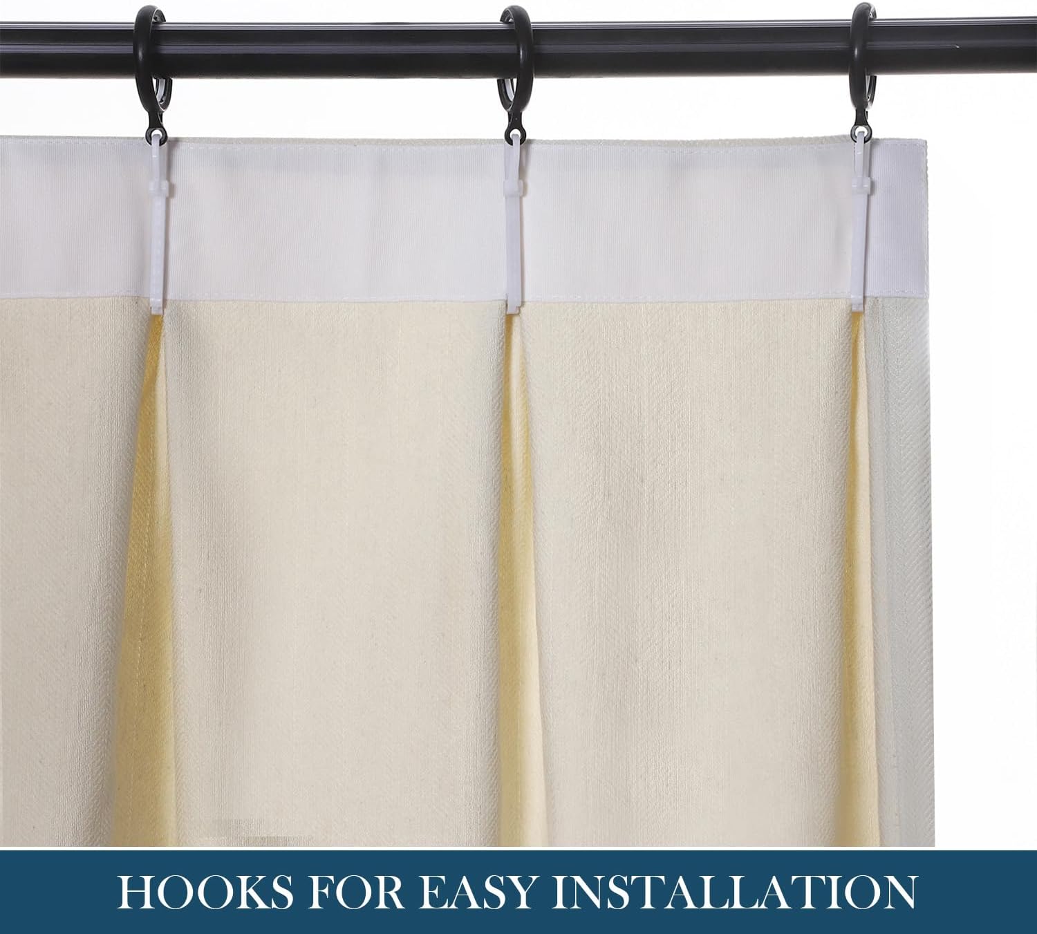 Pinch Pleat Curtains for Living Room 82 Inches Long Cream White Chenille Room Darkening Drapes Thermal Insulated Pinch Pleated Drapes with Hooks 2 Panels.34 W×82" L