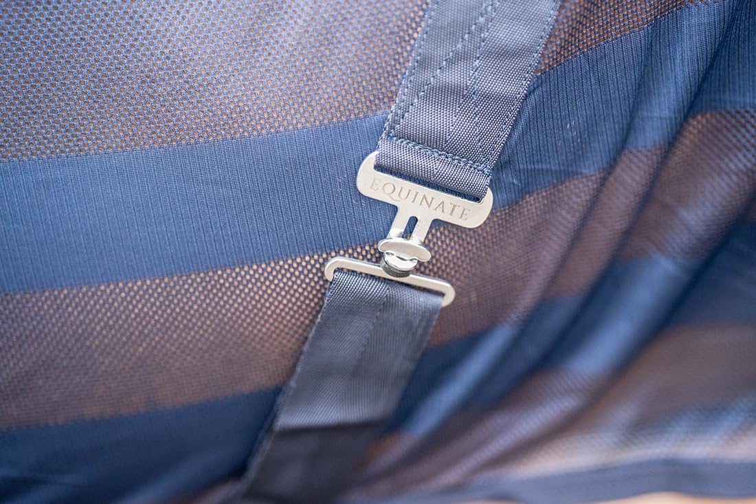 Equinate Coperta anti-insetti Guardian con imbottitura per il garrese e cinghie incrociate 125 cm Navy - Coperta per equini con protezione efficace contro mosche e insetti - Coperta per cavalli