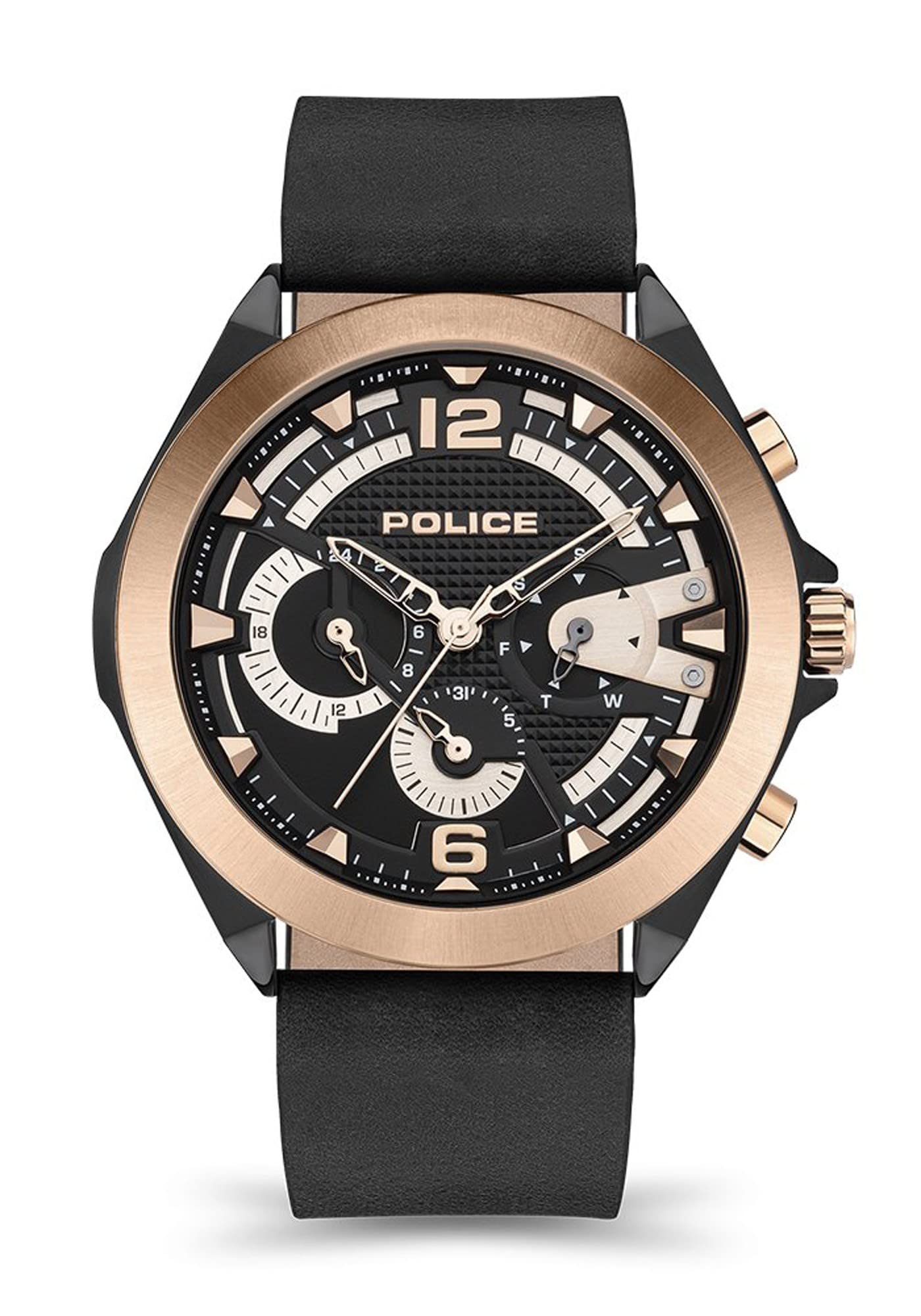 Police watches zenith orologio Uomo Analogico Al quarzo con cinturino in Pelle di vitello PEWJF2108740