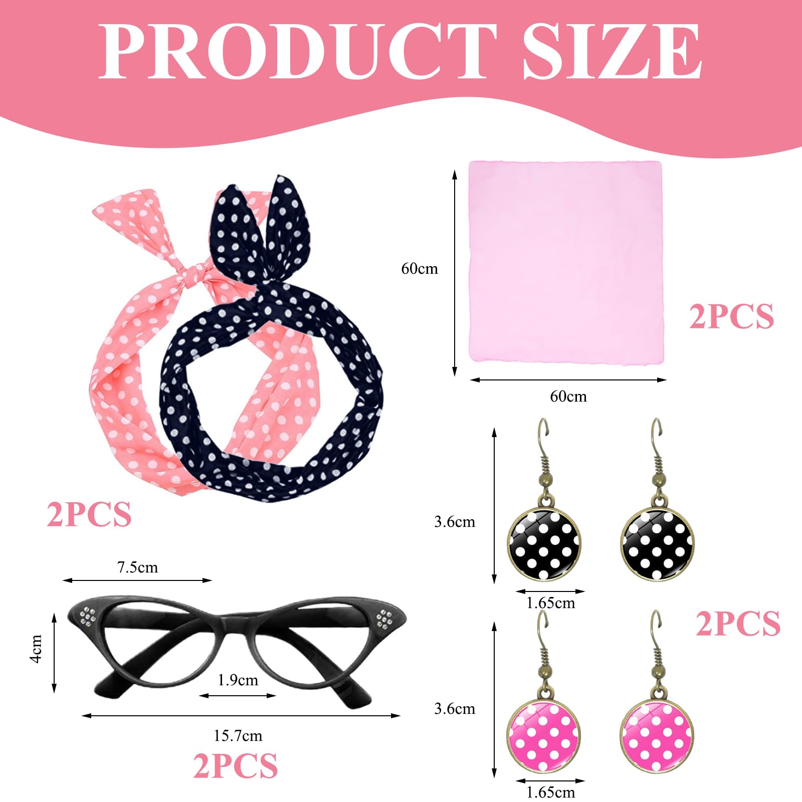 LIUQOBN 8 Pcs 50s Costume Accessories, Fancy Dress - Image 2
