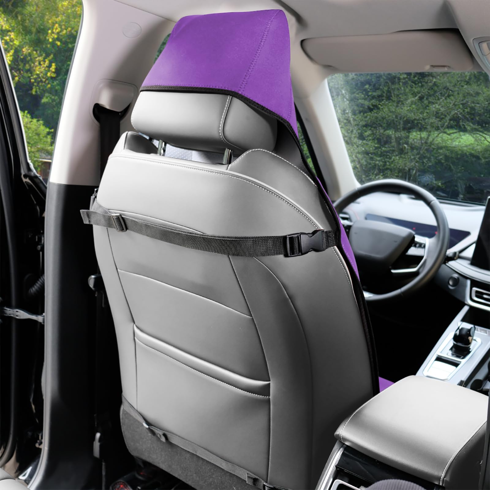 INFANZIA Funda de asiento impermeable de alta calidad, 2 piezas, protector de asiento de automóvil mejorado, ajuste universal, 100% lavable, extraíble, antideslizante, ideal para gimnasio, yoga