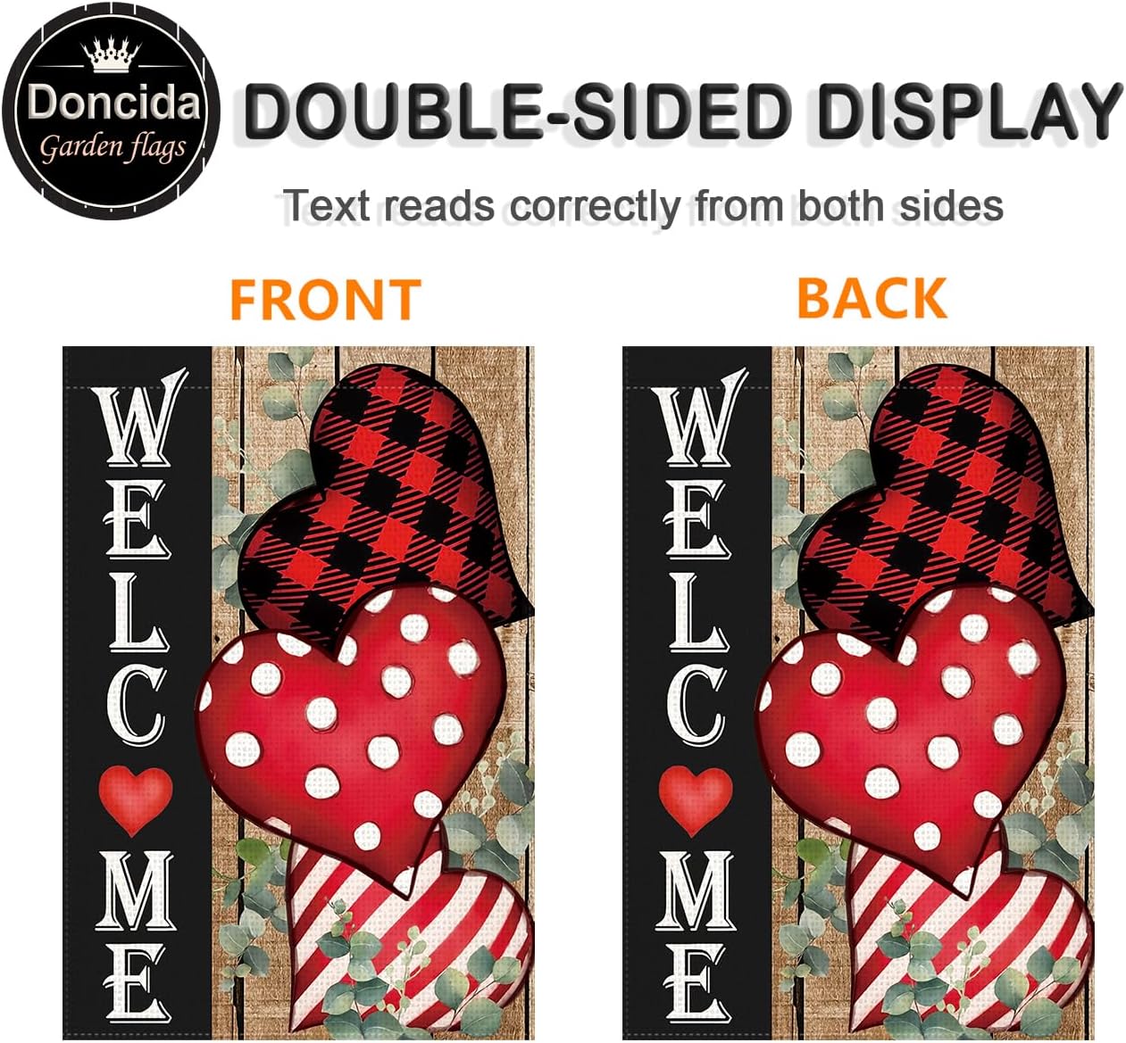 Doncida 3 Pack Valentines Day Garden Flag St Patricks Day Garden Flag Easter Garden Flags 12 x 18 inch Double Sided Burlap Small Yard Flags for Outside Lawn Seasonal Decoration - Image 2