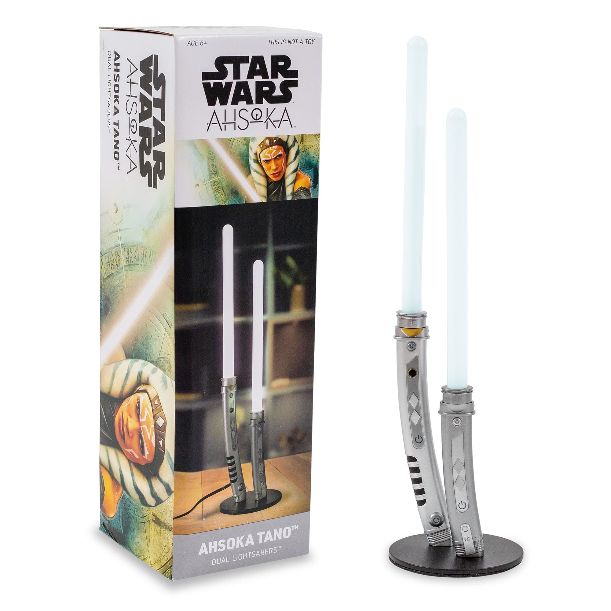 Star Wars  White Dual Lightsabers 12-Inch Mini LED Mood Light for Nightstand Table: Ahsoka Tano